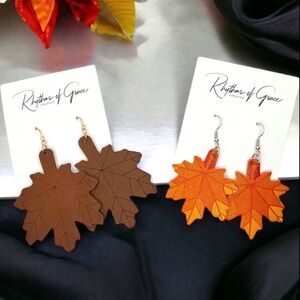 Autumn Maple Leaf Earrings - Handmade Jewelry, Brand New, Handmade Earrings